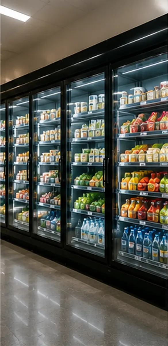 Commercial refrigerated display cases and merchandisers