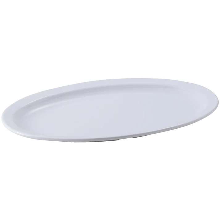 Melamine  Oval Platter - White / 13-1/8" x 9-1/2 "