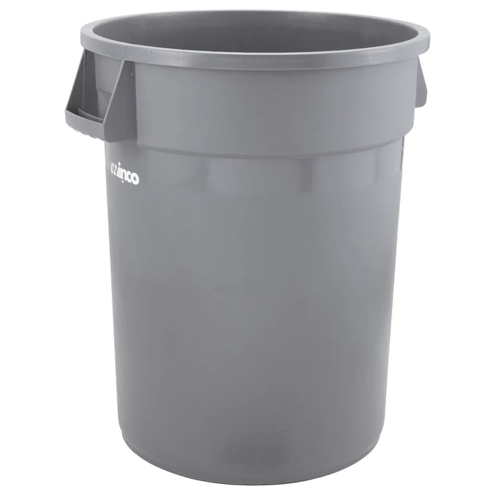 Heavy-Duty Round Trash Can - Gray / 20 Gallon