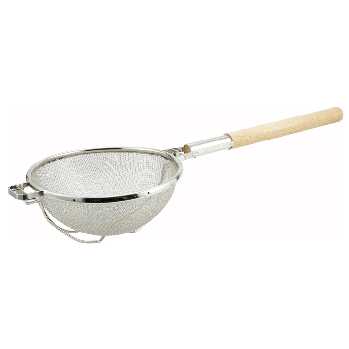 Reinforced Double Fine Mesh Strainer with Round Handle / 10-1/2"