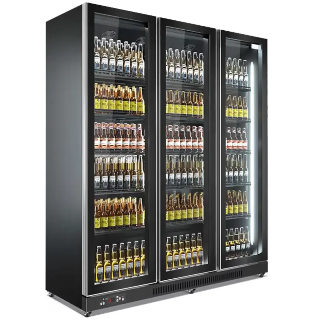 Twin Power Frameless Glass Door Merchandiser / 3 Doors