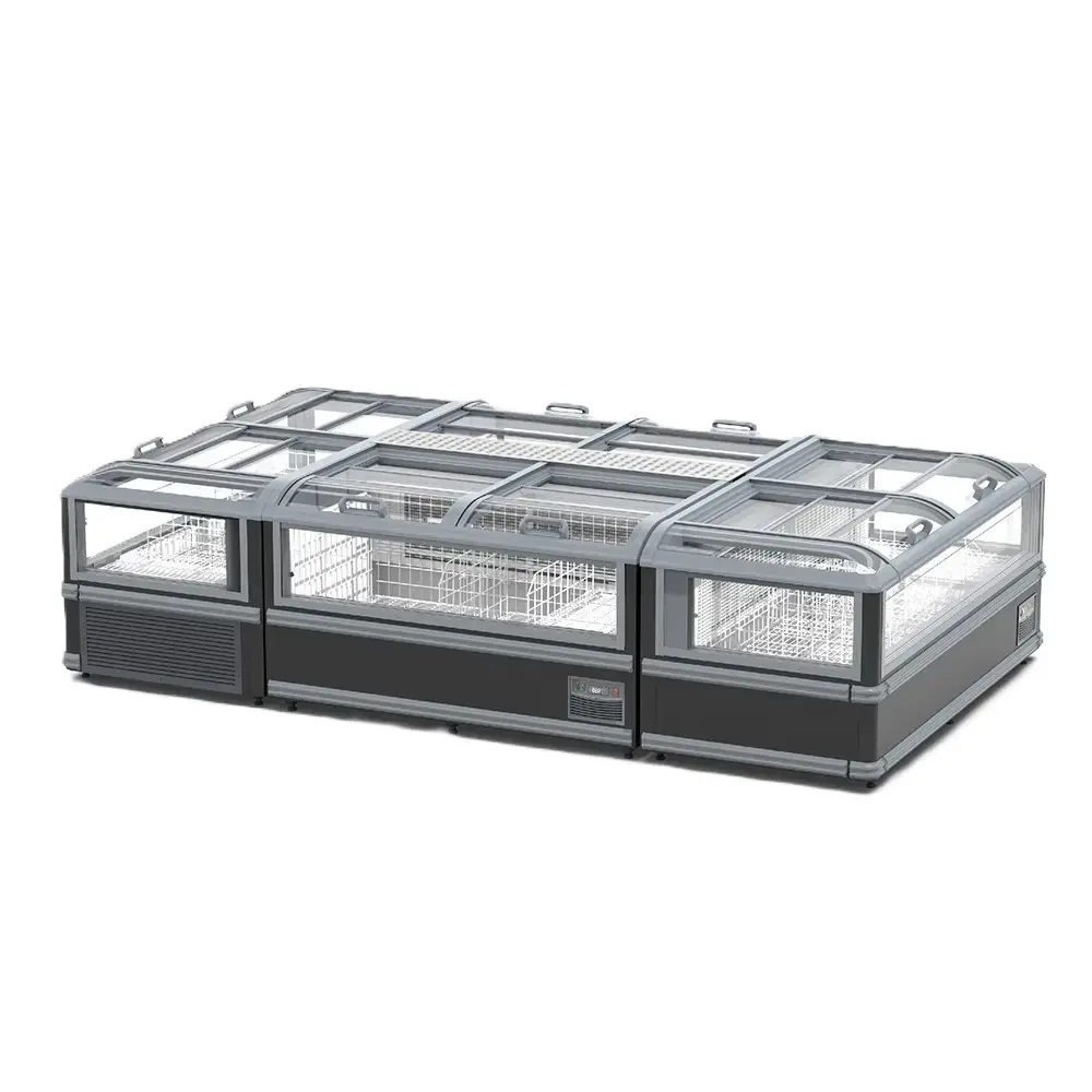 Asia Style Transparent Island Freezer / 7ft