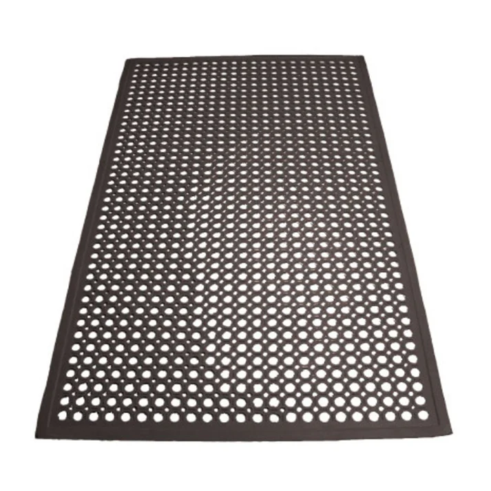 Rubber Floor Mats, Beveled Edge / Red
