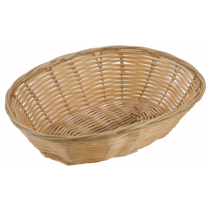 Tan Poly Woven Baskets - / Round