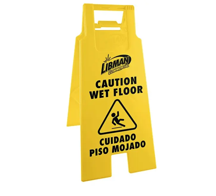 Libman 1369 25" Caution Wet Floor Sign - 4/Case 