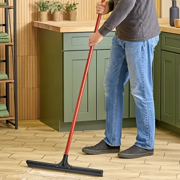Libman 515 24" Soft Straight Rubber Floor Squeegee with 60" Steel Handle 