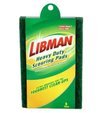 Libman 66 Green Heavy-Duty Scouring Pad - 36/Case 