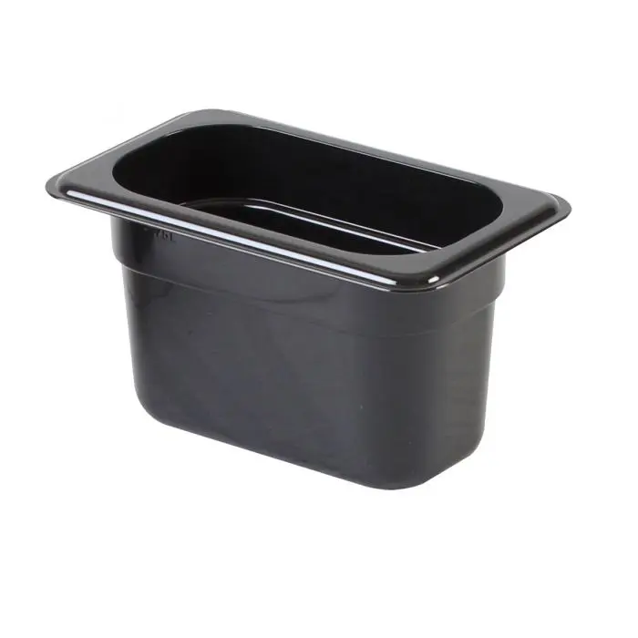 Thunder Group NINTH SIZE 4" DEEP POLYCARBONATE FOOD PAN, BLACK 