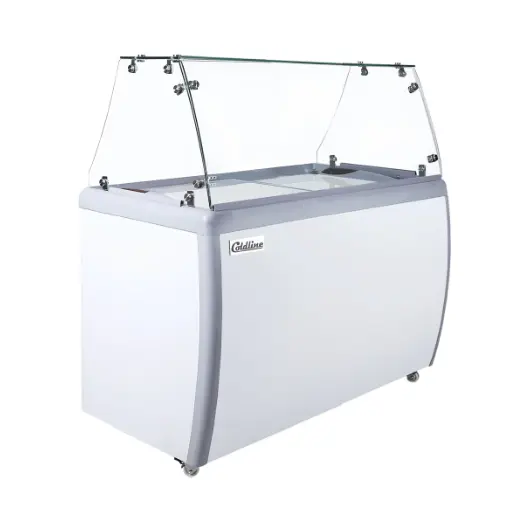8-Tub Ice Cream Dipping Cabinet Freezer (With Sneeze Guard)