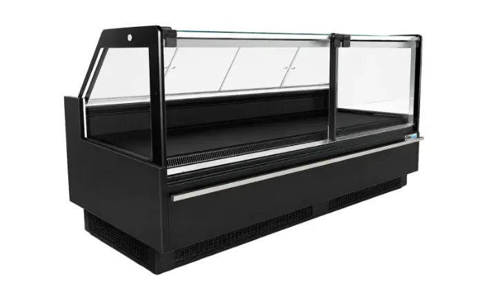 Coldline 102" Deep Depth Refrigerated Flat Straight Glass Meat Deli Case with Rear Storage