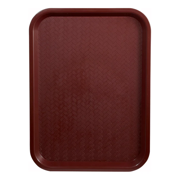 High Quality Plastic Cafeteria Tray - 10" x 14", Burgundy