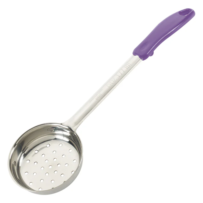  Allergen-Free One-Piece Stainless Steel Portioners - Perforated, 6 oz
