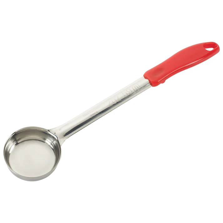 2oz Solid Food Portioner, One-piece, Red, S/S