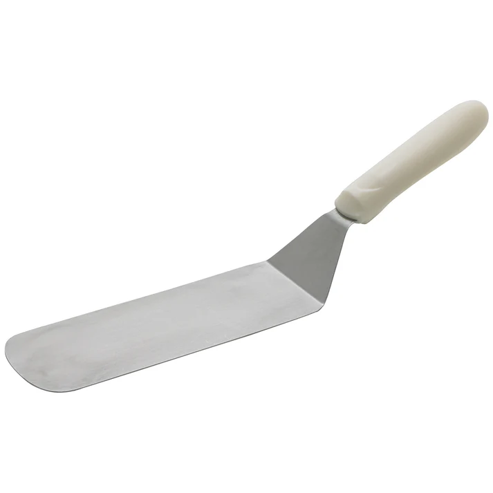 Flexible Turner w/Offset, White PP Hdl, 8-1/4" x 2-7/8" Blade