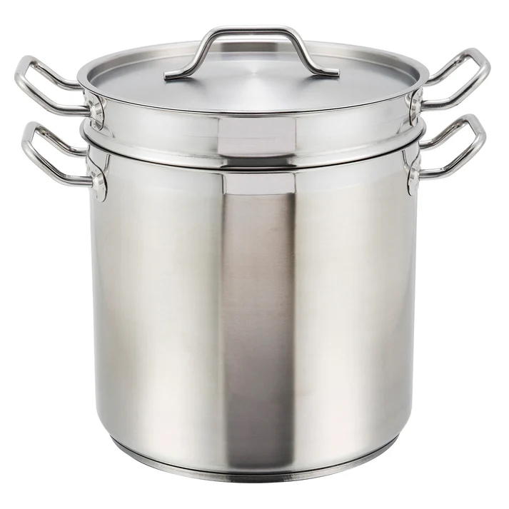 Stainless Steel Double Boiler with Cover - 8 Quart