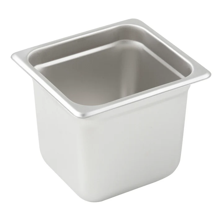  Anti-Jam Steam Pan, 23 Gauge Stainless Steel - 1/6, 6"