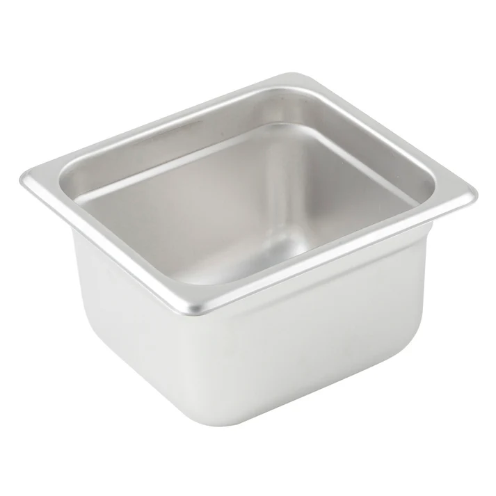 Anti-Jam Steam Pan, 24 Gauge Stainless Steel - 1/6, 4"