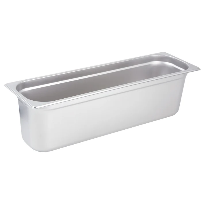 Anti-Jam Half Long Steam Pan, 22 Gauge Stainless Steel - 6"