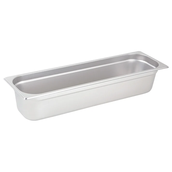 Anti-Jam Half Long Steam Pan, 22 Gauge Stainless Steel - 4"