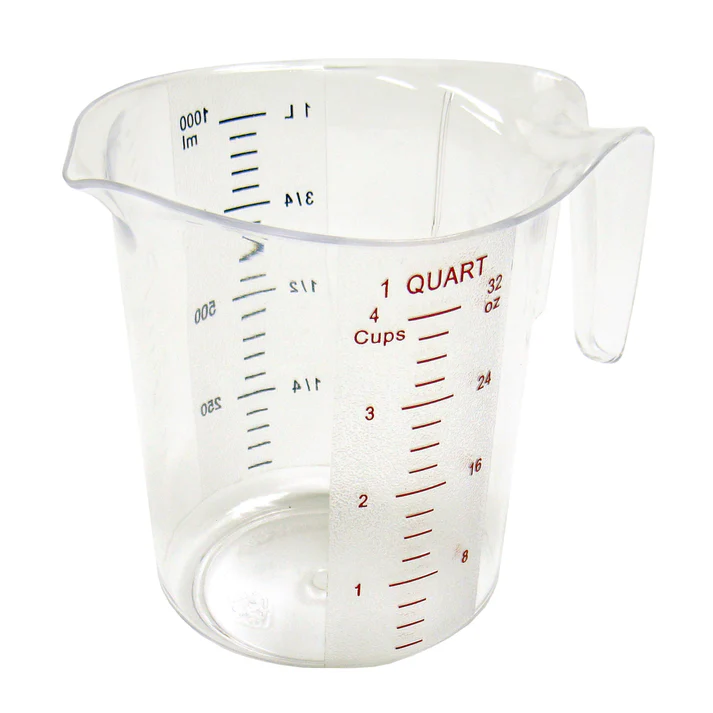Polycarbonate Measuring Cup with Color Graduations - 1 Quart