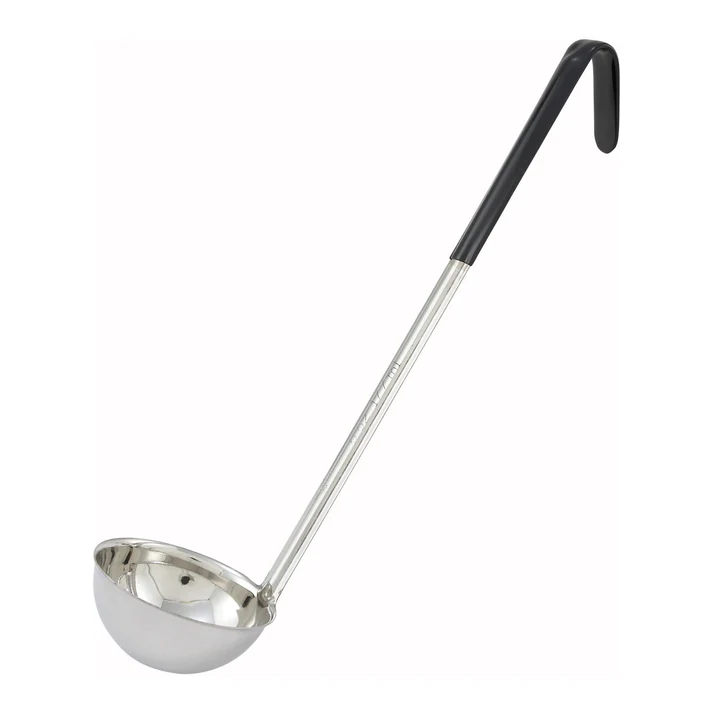 6oz, Ladle, One-piece, Black, S/S