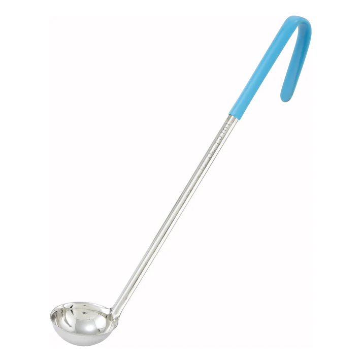 One-Piece Stainless Steel Ladle, Color-Coded Handles - 1/2 oz