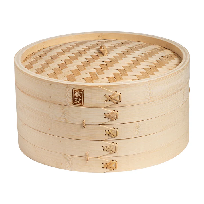 Joyce Chen 2-Tier Bamboo Steamer Baskets, 12"