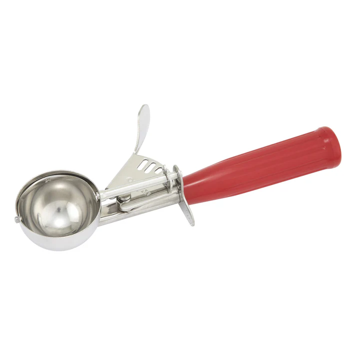 Stainless Steel Thumb Press Disher with Plastic Handle, Size #24