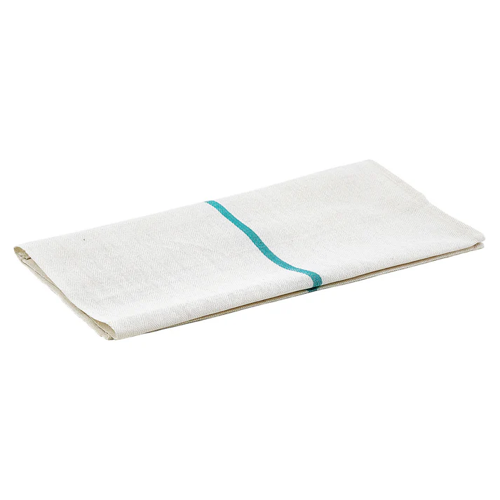 Herringbone Bar Towel, Green Stripe, 20" x 26"