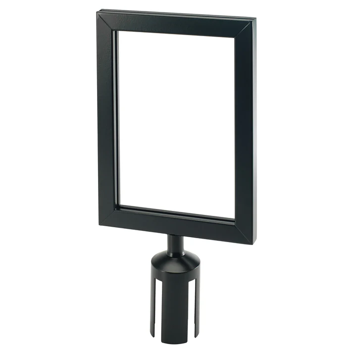 Stanchion Top Sign Frame - Black