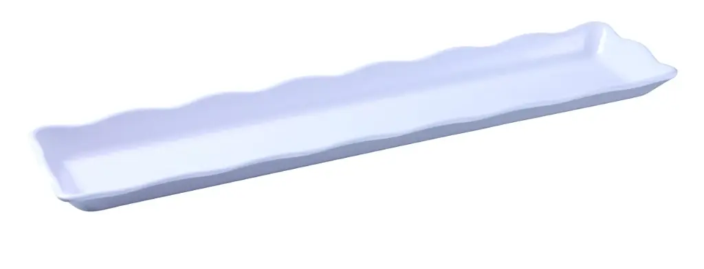  Deli Scallop Edged Display Tray White