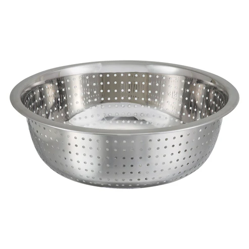 " Diameter Stainless Steel Chinese-Style Colander with 2.5 mm Drain Holes
