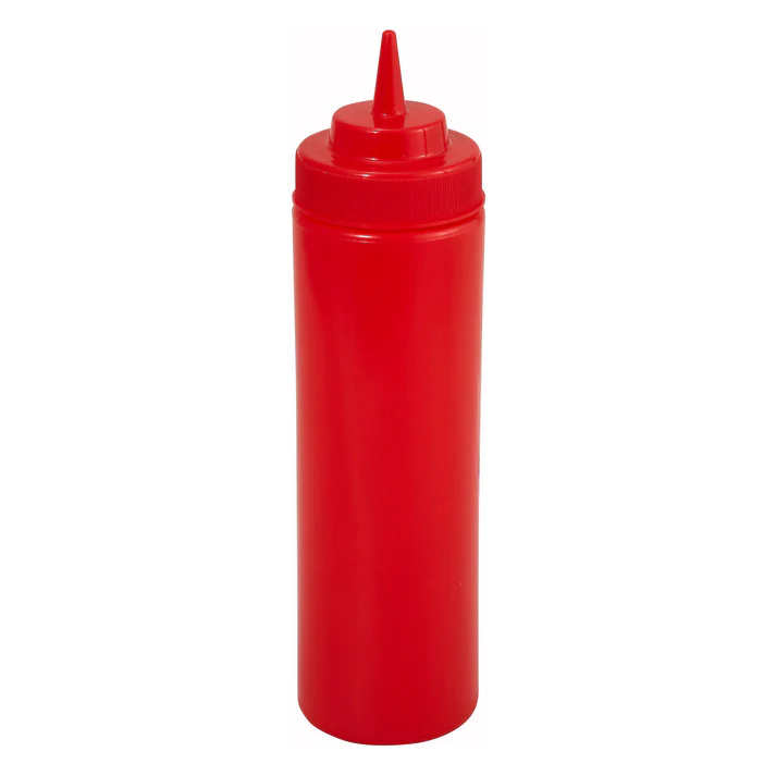 12oz Squeeze Bottles, Wide Mouth, 6pcs/pk / Red