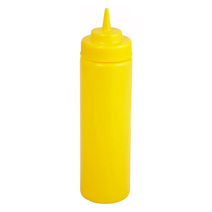 24oz Squeeze Bottles, Wide Mouth, 6pcs/pk / Yellow