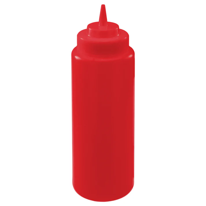 32oz Squeeze Bottles, Wide Mouth, 6pcs/pk / Red