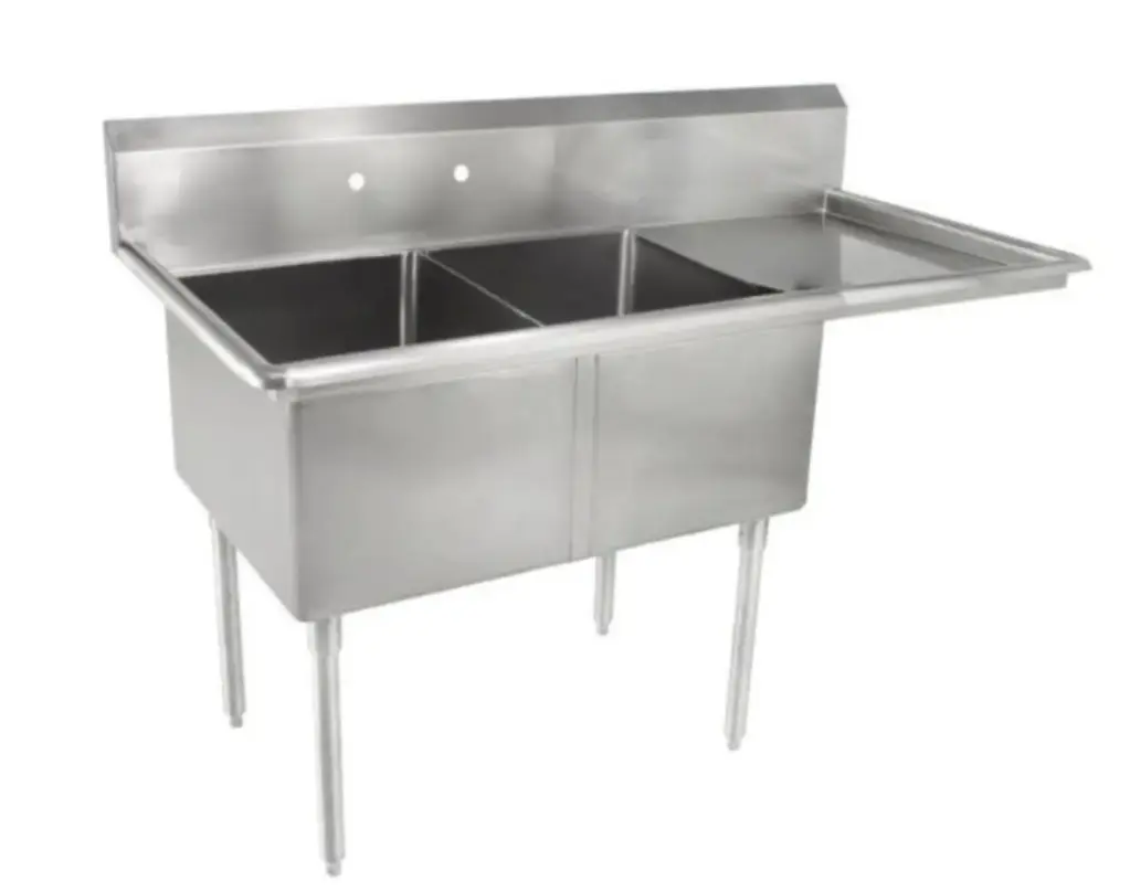 L&J LJ2020-2R 63" 2 Compartment Sinks  / Right Drainboard