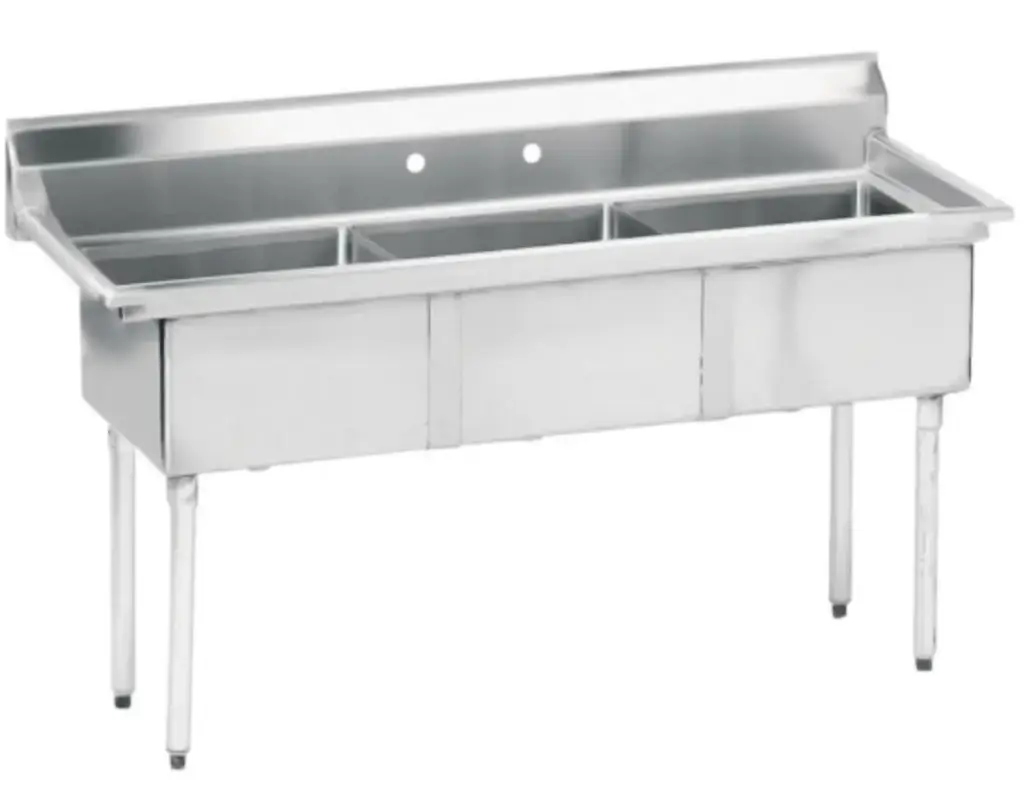 Three-Compartment Sink L&J / LJ2020-3 / No Drainboard