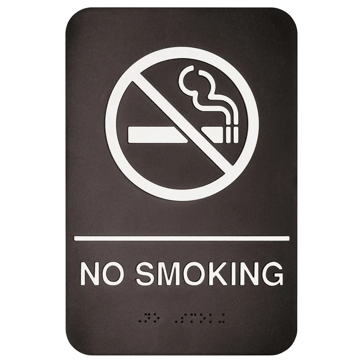 Information Signs with Braille 6" x 9" / No Smoking Area
