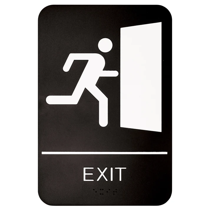 Information Signs with Braille 6" x 9" / EXIT