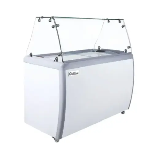 [DP-360-FSG] 8-Tub Ice Cream Dipping Cabinet Freezer (With Sneeze Guard)