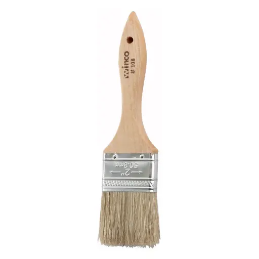 [WBR-20] Pastry/Basting Brush with Metal Ferrule - 2" Flat