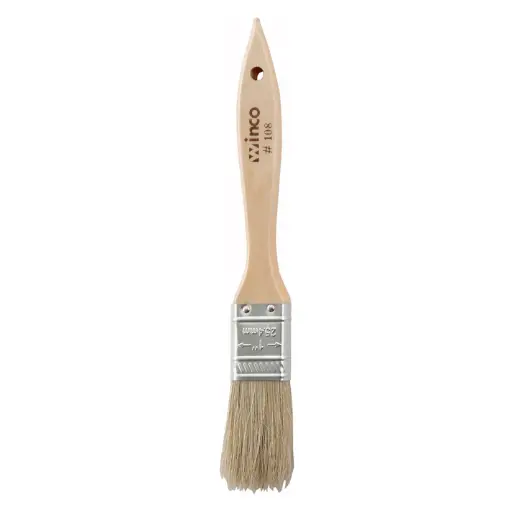 [WBR-10] Pastry/Basting Brush with Metal Ferrule - 1" Flat