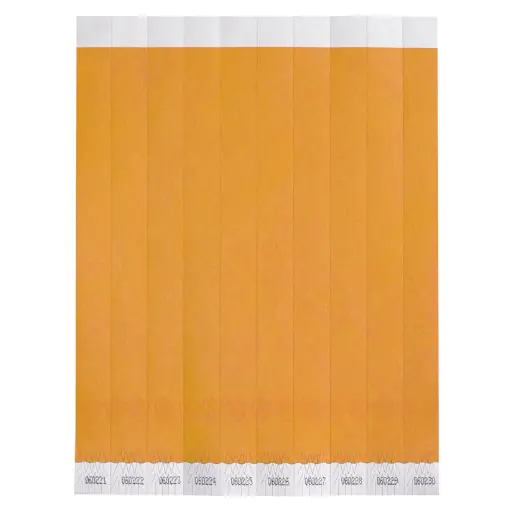  Bar Maid Waterproof Tear-Free Wristbands - Orange Solid (500 Pieces/Pack)