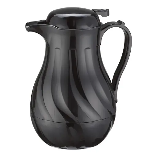 [VSW-42K] Swirl Pattern Push Button Insulated Beverage Server - Black, 42 oz