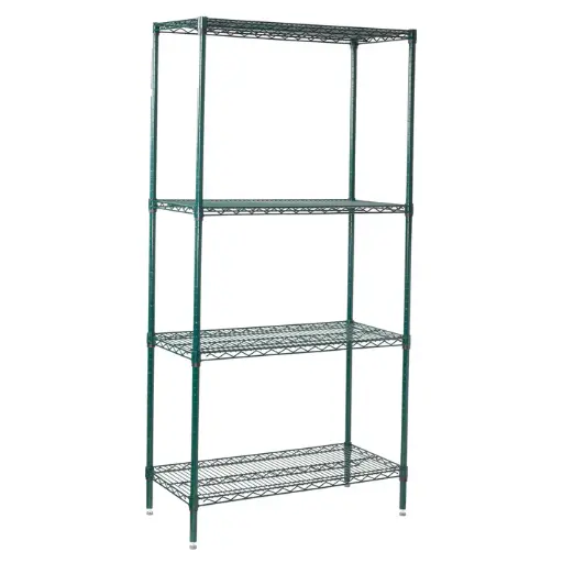  4-Tier Wire Shelving Set, Epoxy-Coated - 24" x 48"