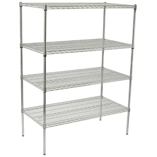 [VCS-1836] - 4-Tier Wire Shelving Set, Chrome-Plated - 18" x 36"