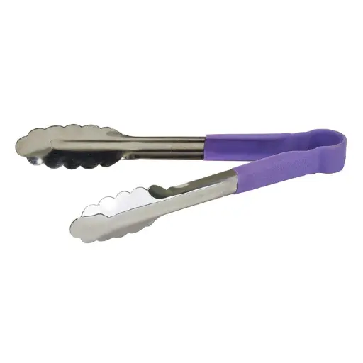 [UTPH-9P] Allergen-Free Stainless Steel Utility Tongs - 9"