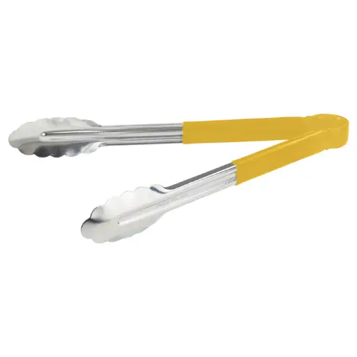[UT-12HP-Y] Heavy-Duty Utility Tongs with Plastic Handle - 12", Yellow