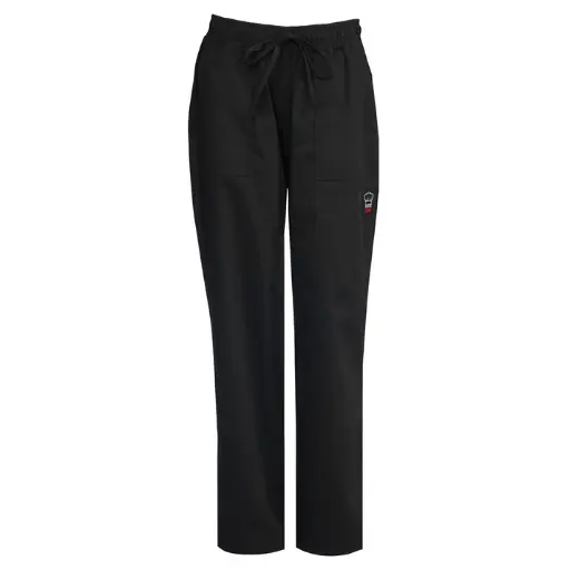 [UNF-8KS]  Women's Chef Pants, Black - Small