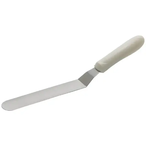 [TWPO-7] Spatula with Offset, White Polypropylene Handle - 6-1/2" x 1-15/16"